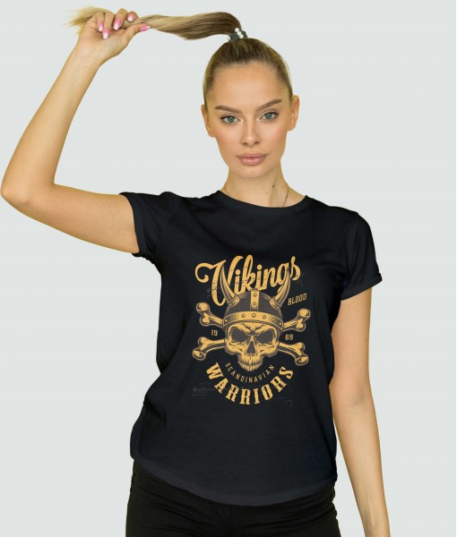 Дамска тениска с щампа Готика Vikings Warriors - TShirtArtShop.com